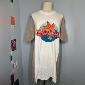 Vintage Canada Maple Leaf Shirt Colorblock shirt for Fall